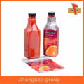 Gravuring printing PVC clear plastic fruit juice bottle label sleeve